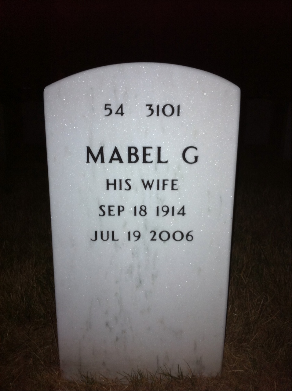 Back of headstone — Frederick Quist