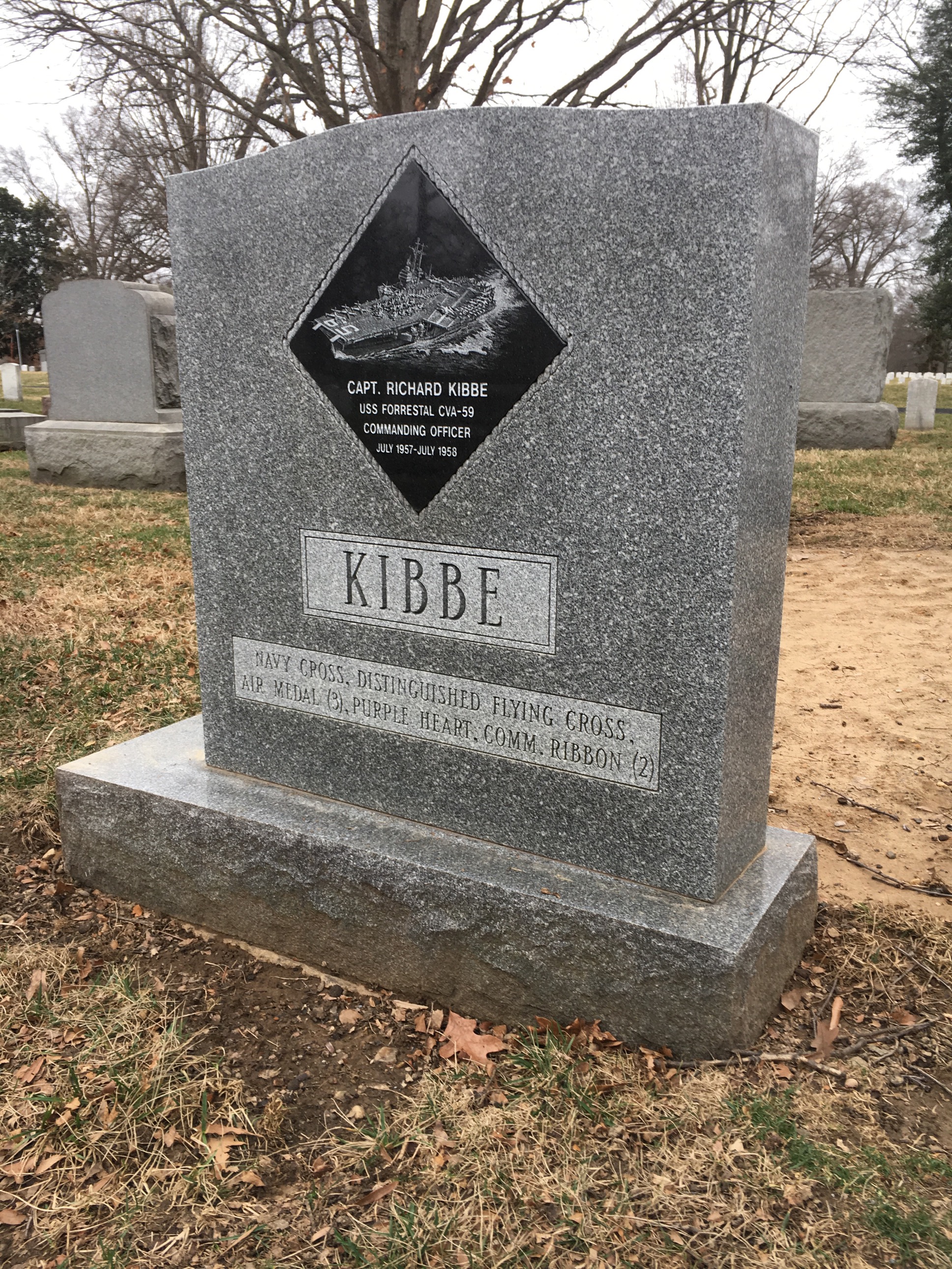 Back of headstone — Richard L Kibbe