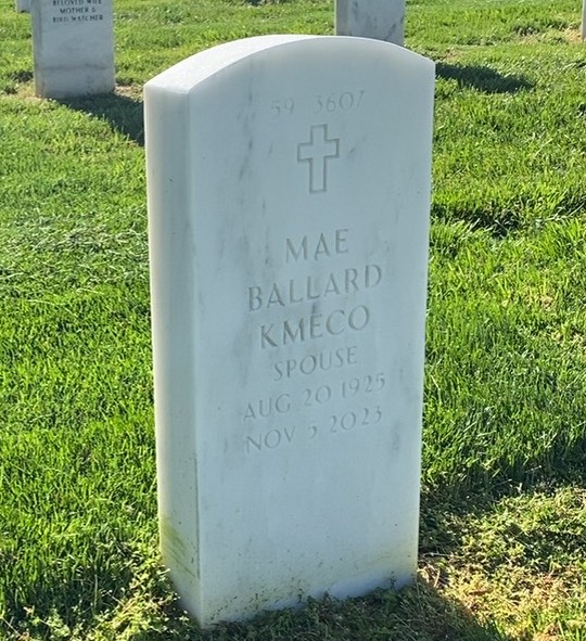 Back of headstone — Stephen Kmeco