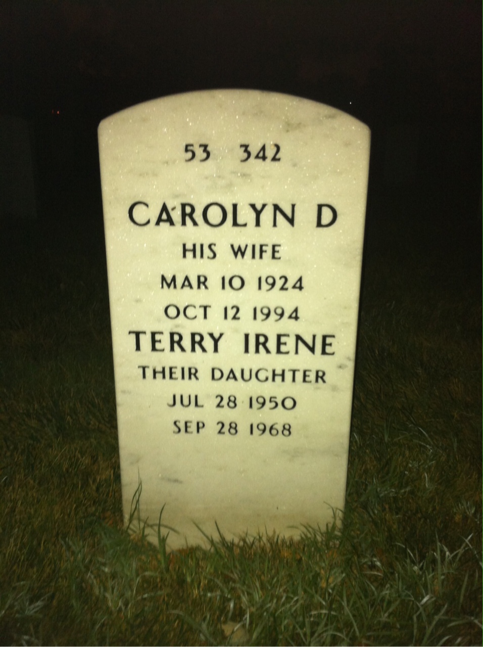 Back of headstone — Frank Monahan