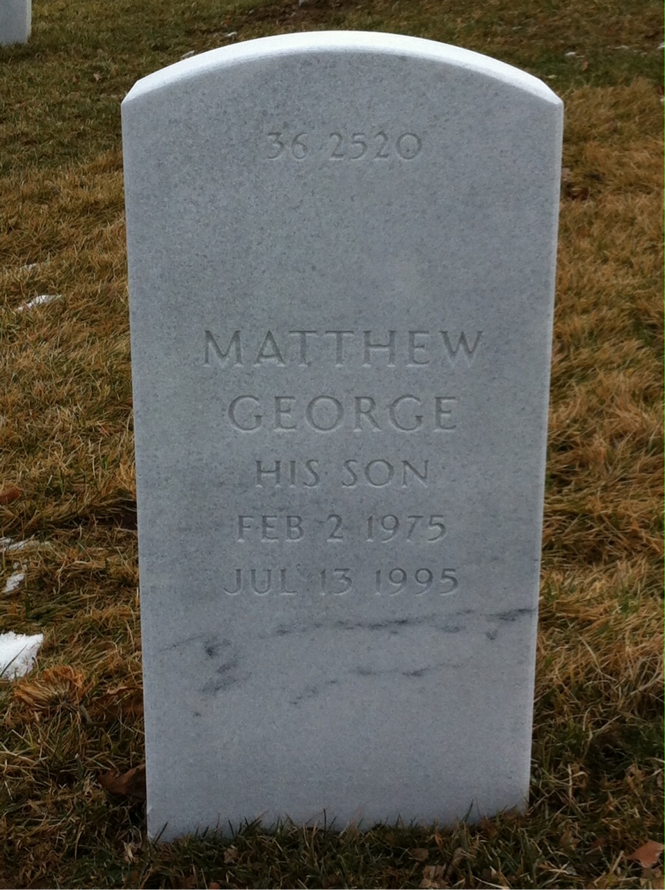 Back of headstone — George Crittenden