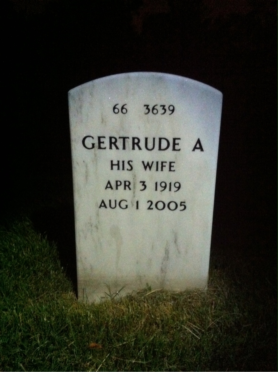 Back of headstone — Richard Hukill