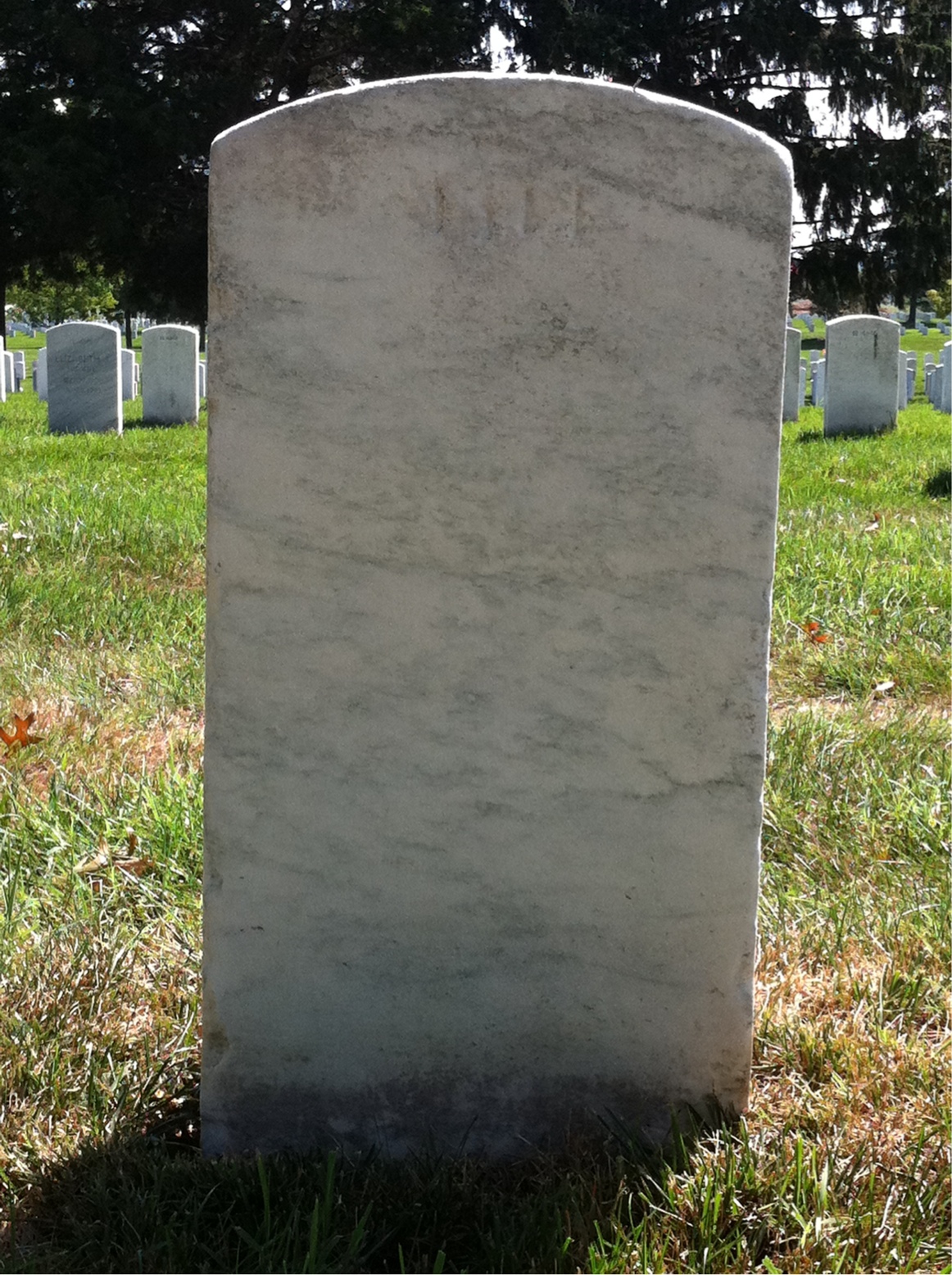 Back of headstone — Thomas Blake