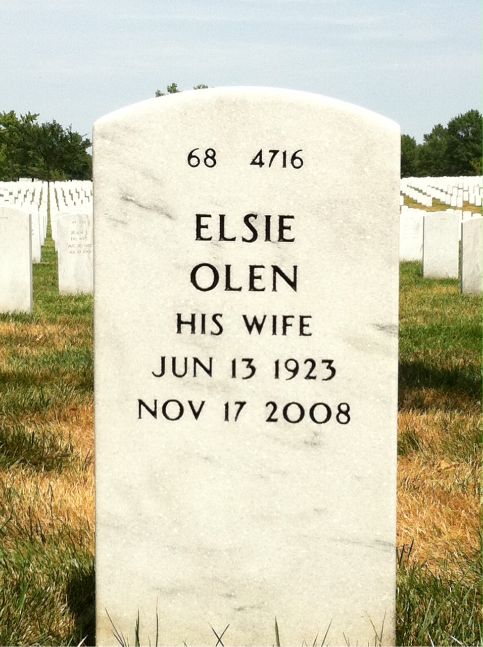 Back of headstone — Edward Miller