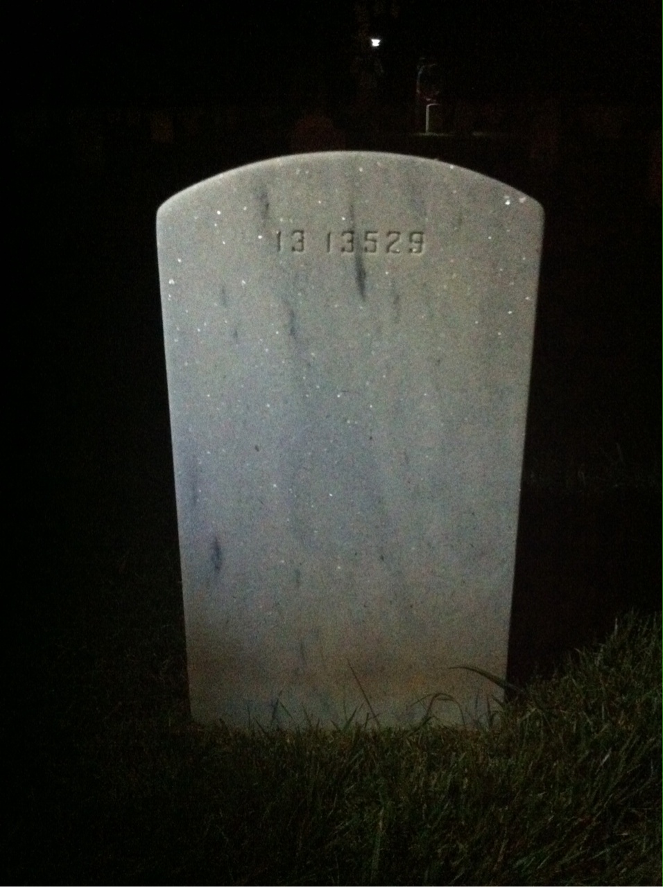 Back of headstone — David Austin