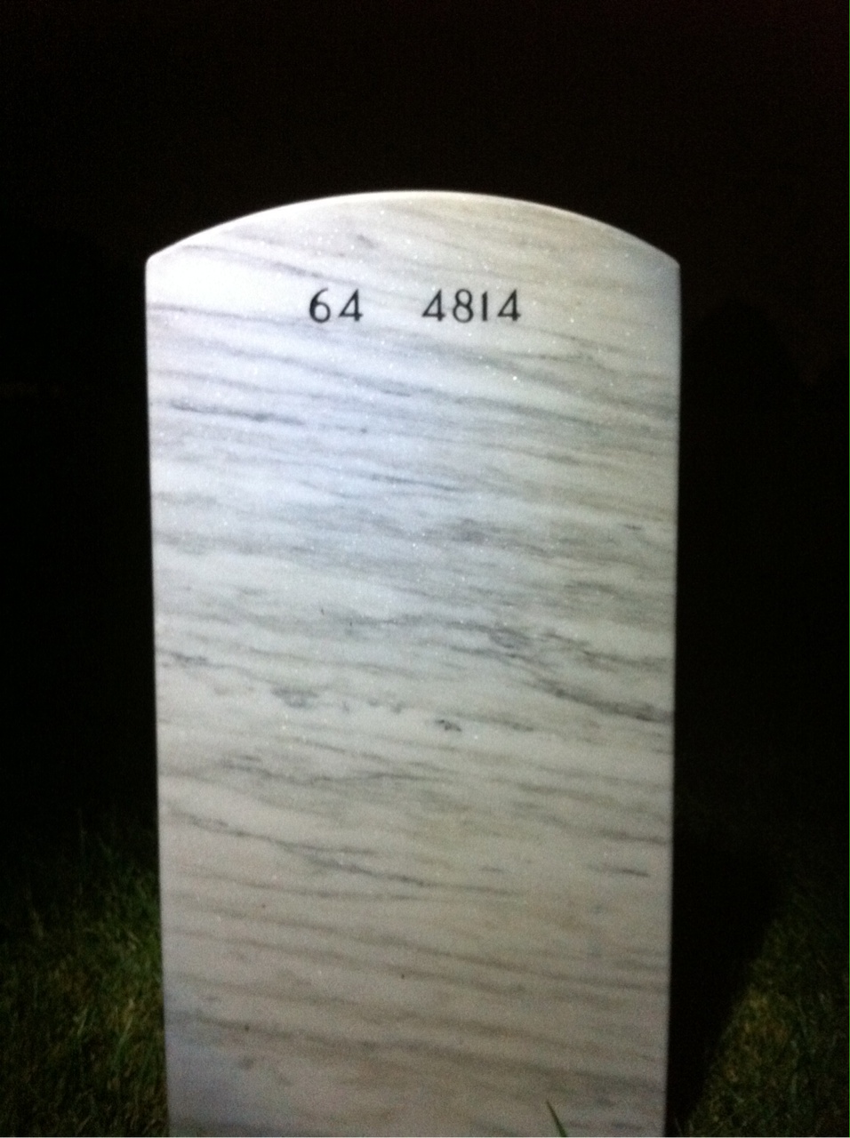 Back of headstone — Sherman Owens
