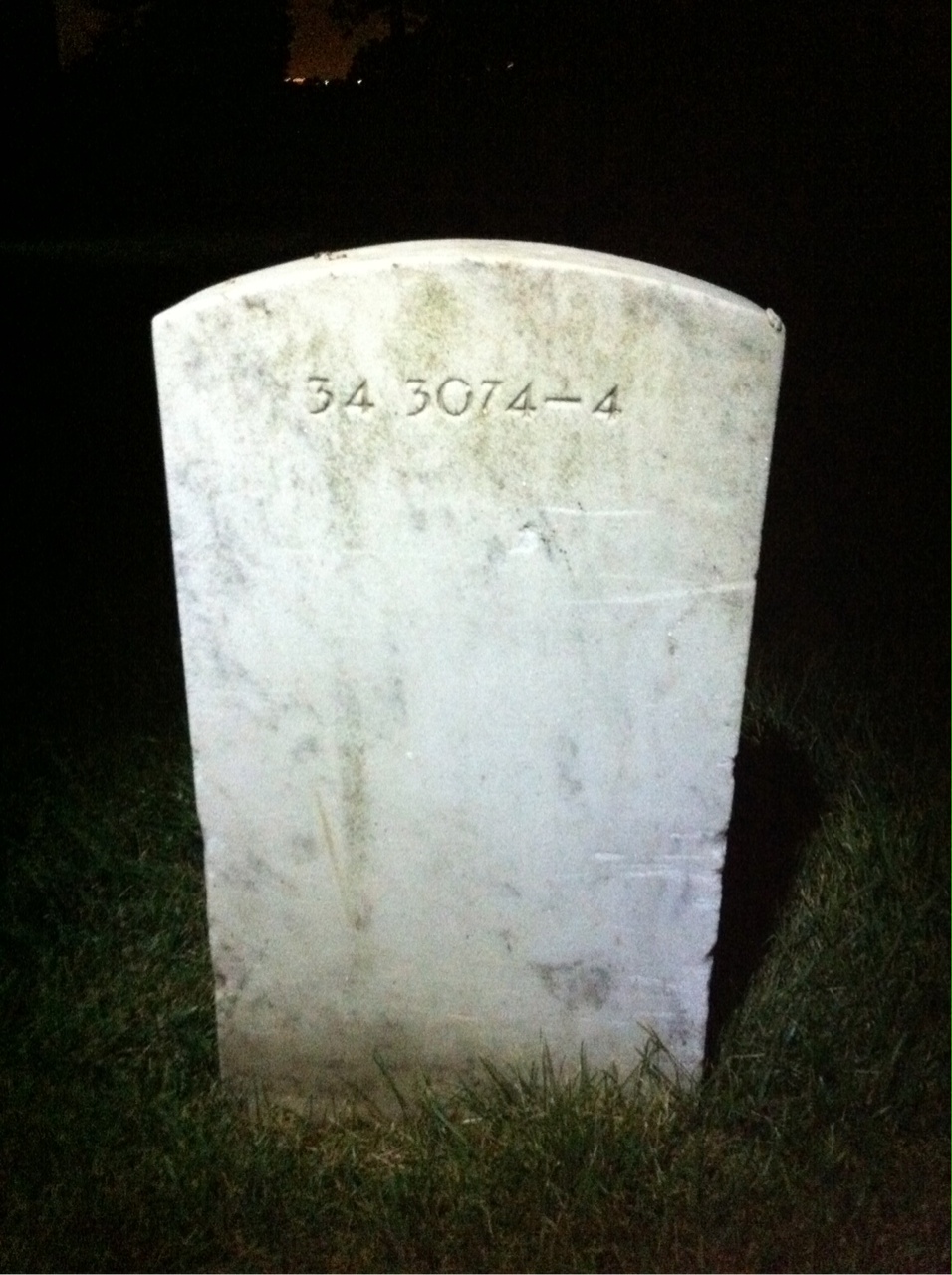 Back of headstone — Michael Astary