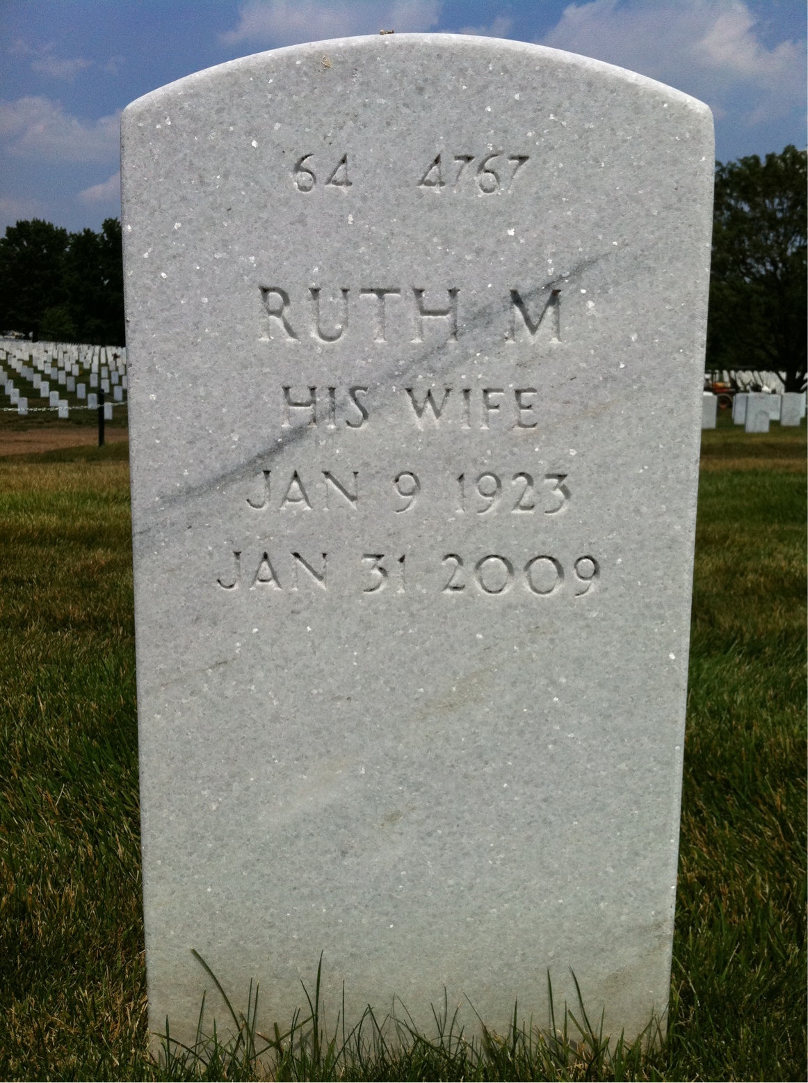 Back of headstone — James Weer