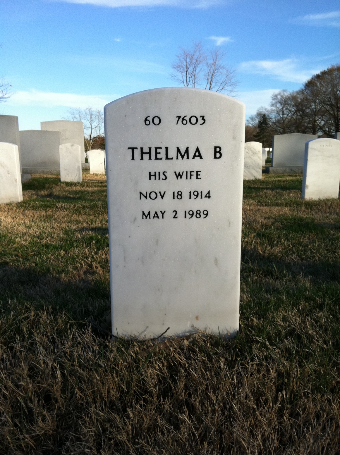 Back of headstone — Harry Robertson
