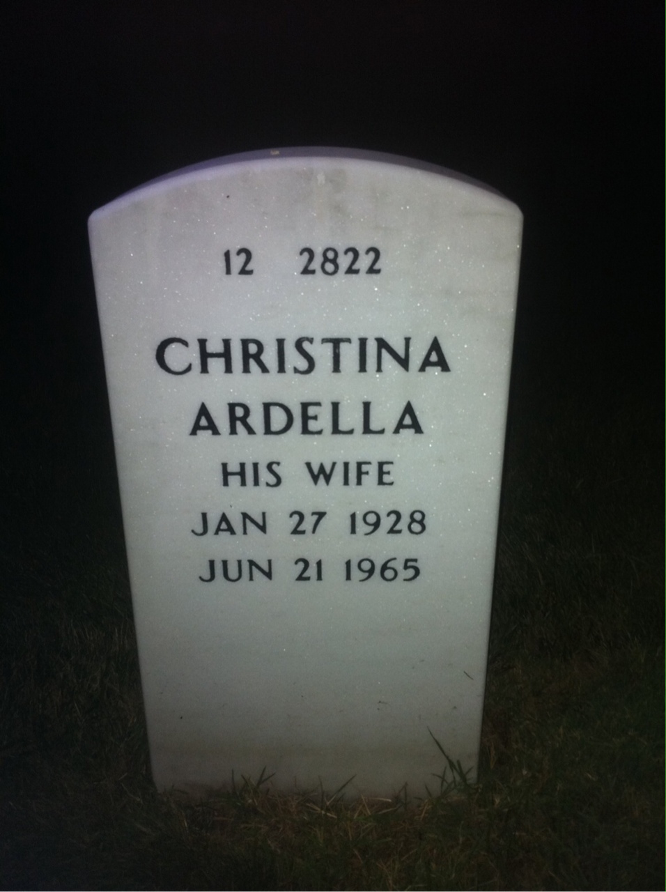 Back of headstone — William Onley