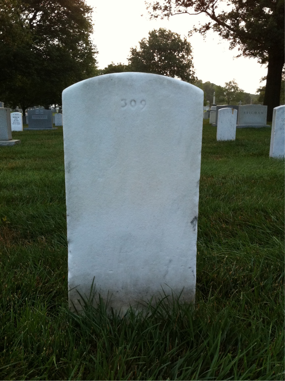 Back of headstone — Charles Anglun