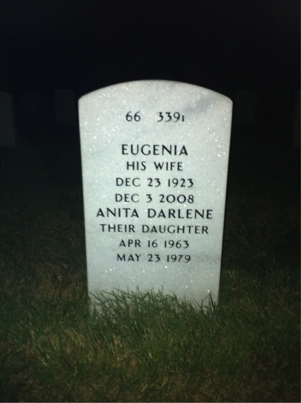 Back of headstone — Harding Penny