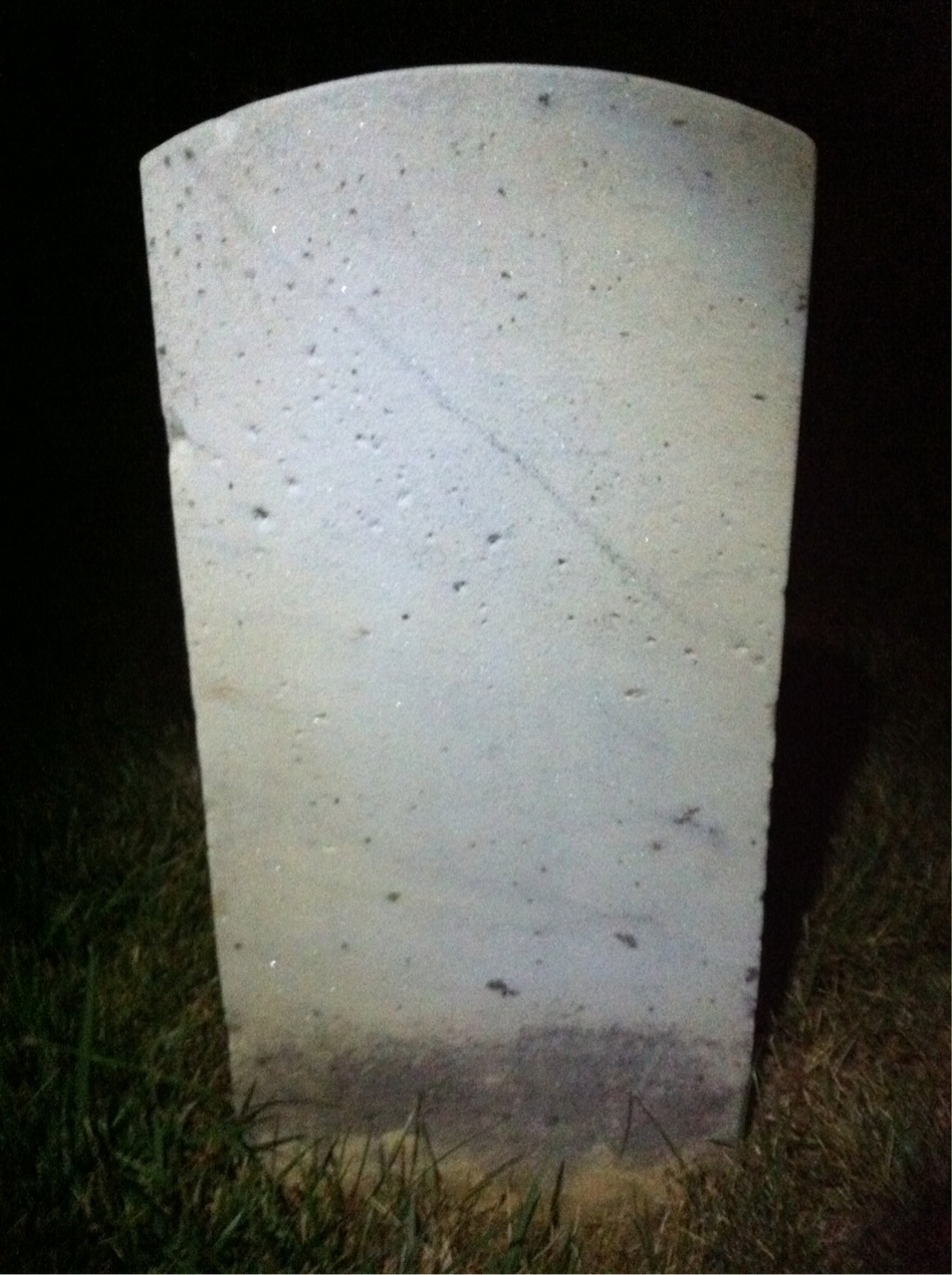 Back of headstone — William Mitchell