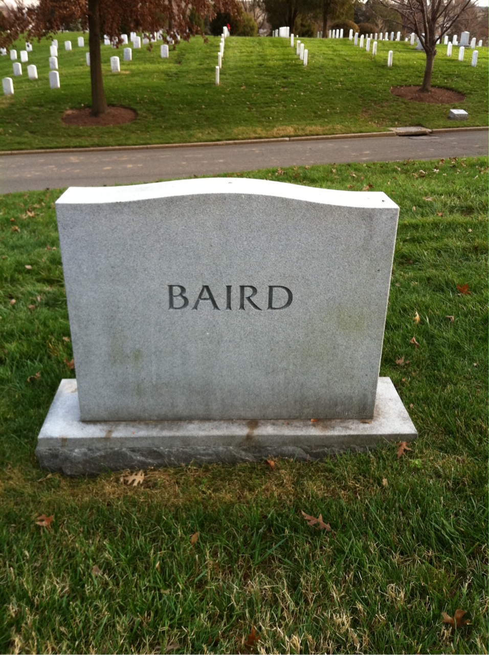 Back of headstone — Andrew Baird