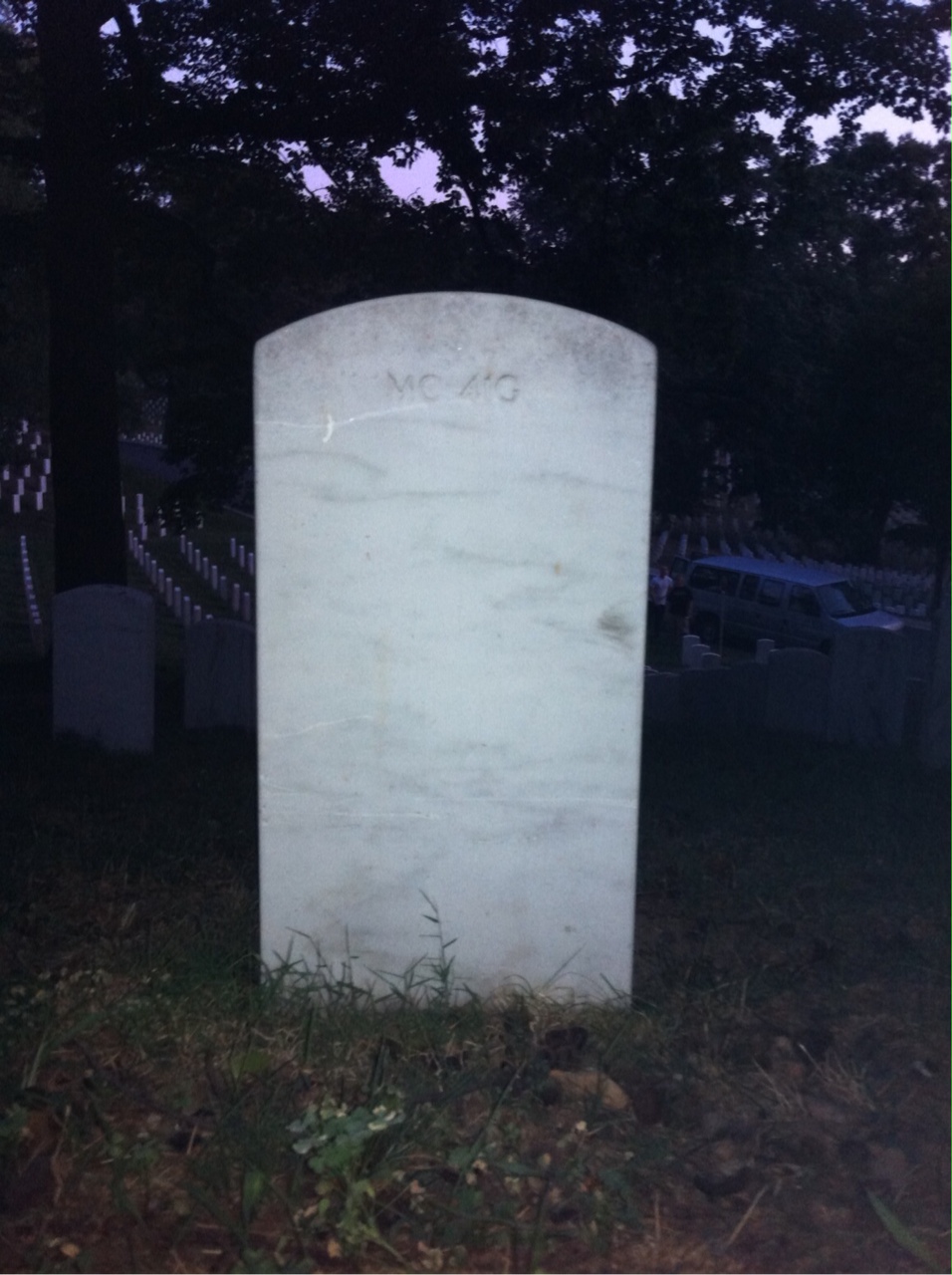 Back of headstone — Robert Monaco