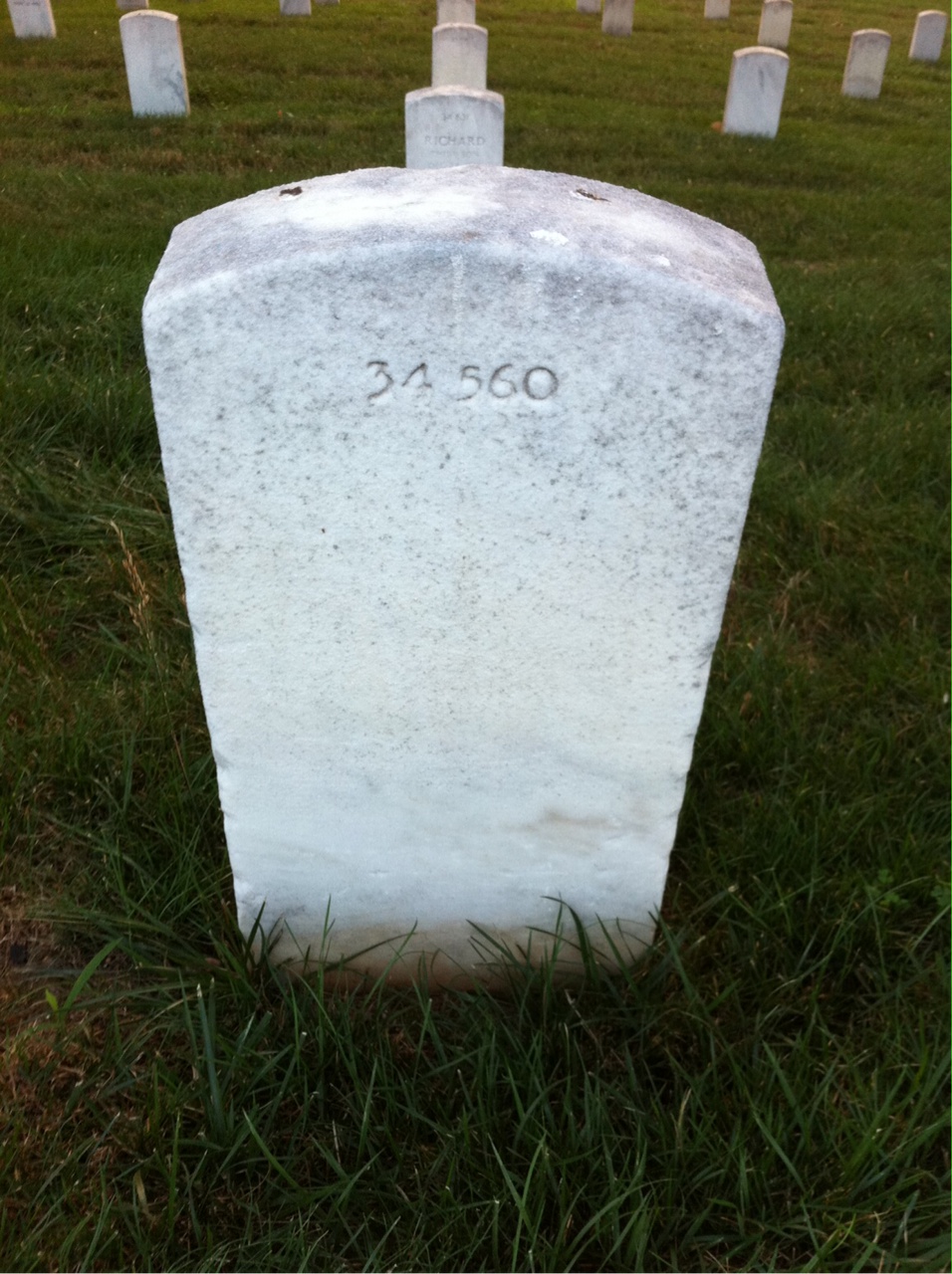Back of headstone — Michael Acton