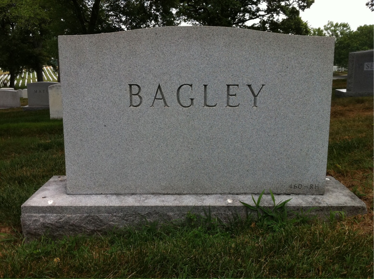 Back of headstone — David Bagley