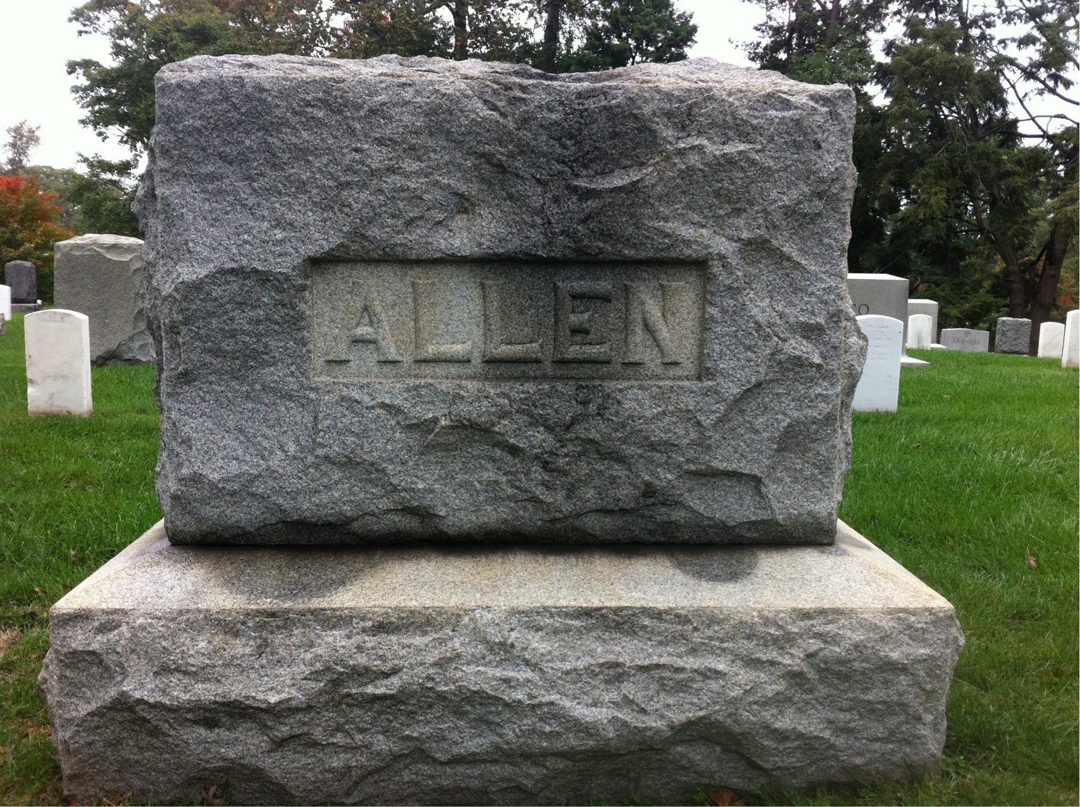 Back of headstone — Susanna Allen