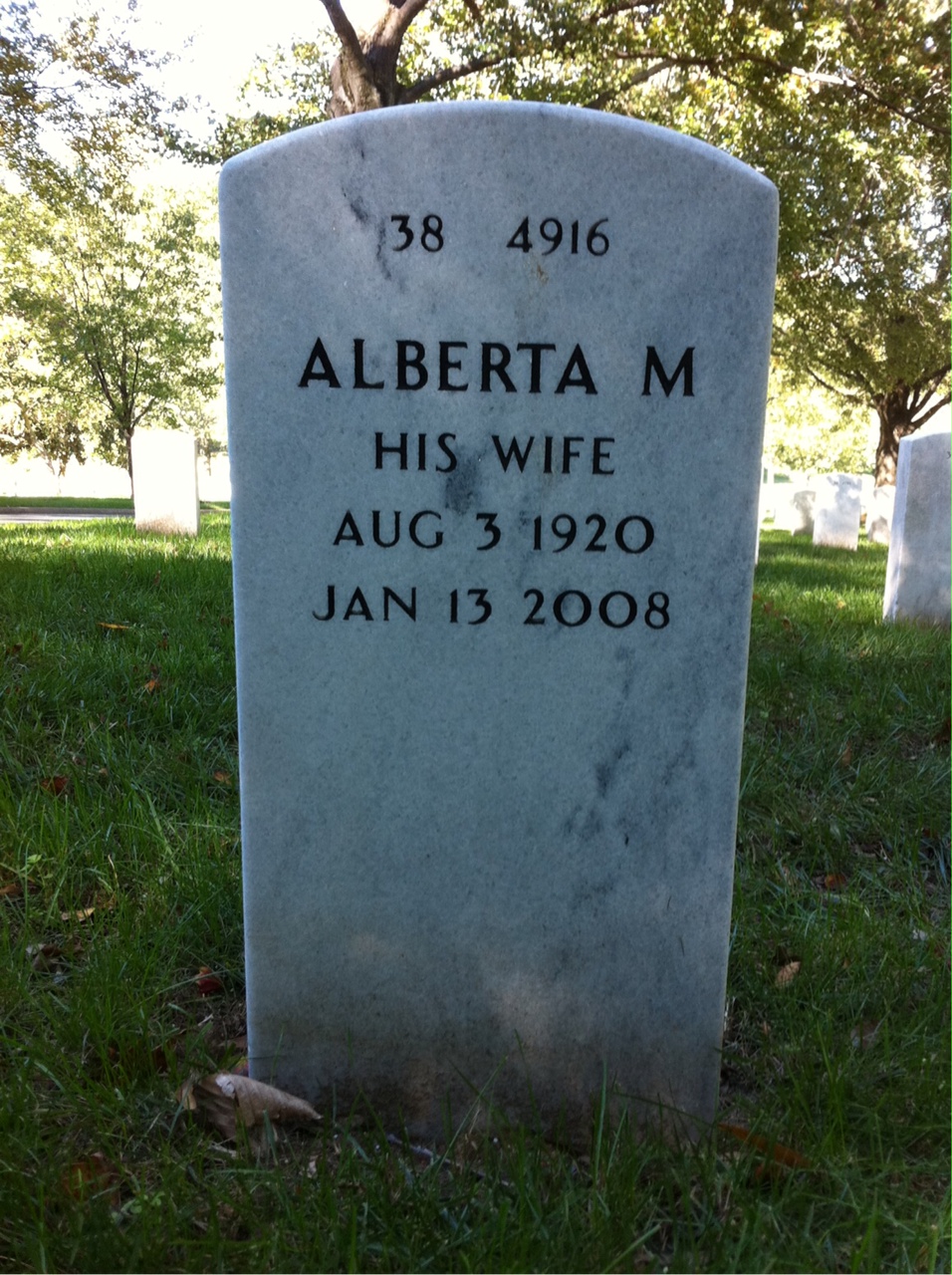 Back of headstone — Eugene Byrd
