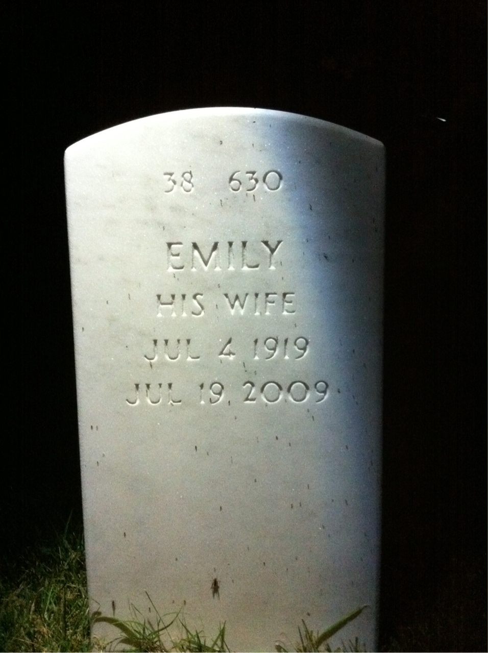 Back of headstone — Francis Chaney