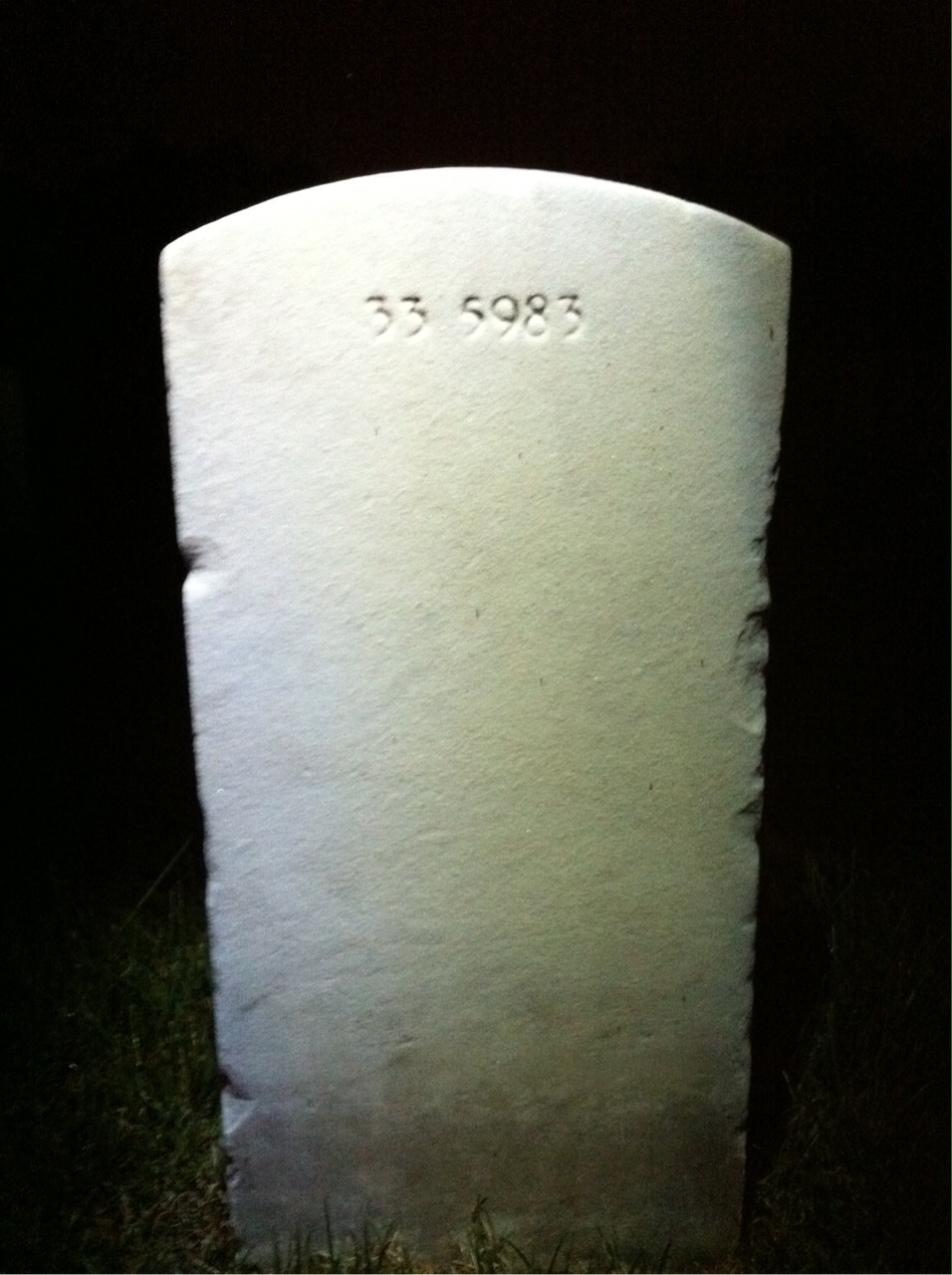 Back of headstone — Martha Ball