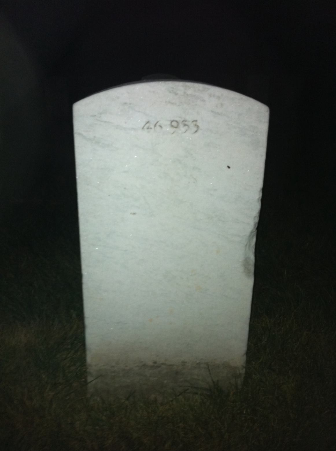 Back of headstone — Walter L Whitney