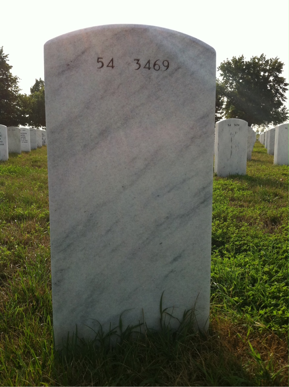 Back of headstone — Robert Hines