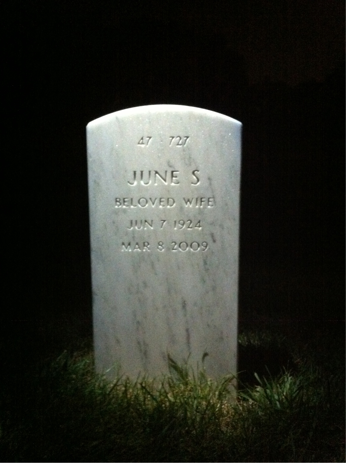 Back of headstone — Phillip Kaufman