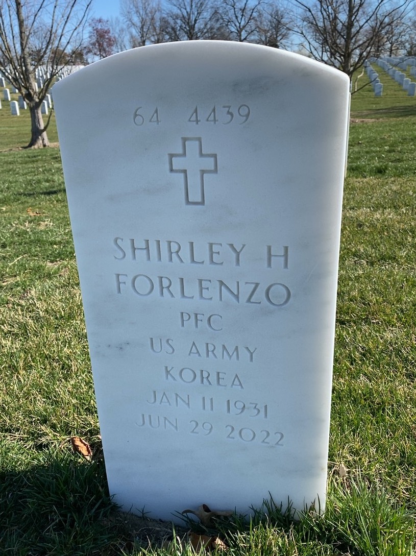 Back of headstone — Albert Forlenzo