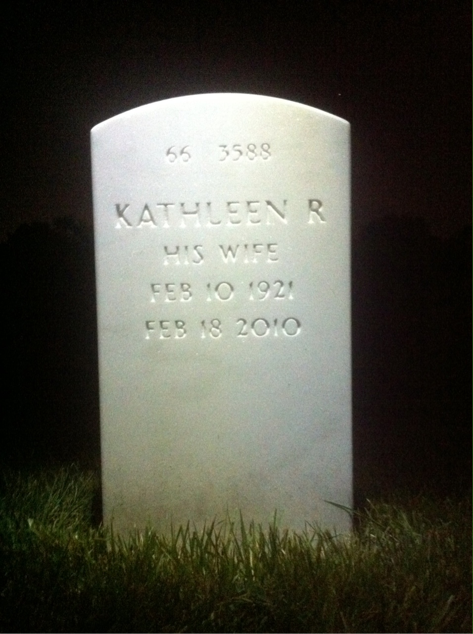 Back of headstone — Joe Whitfield