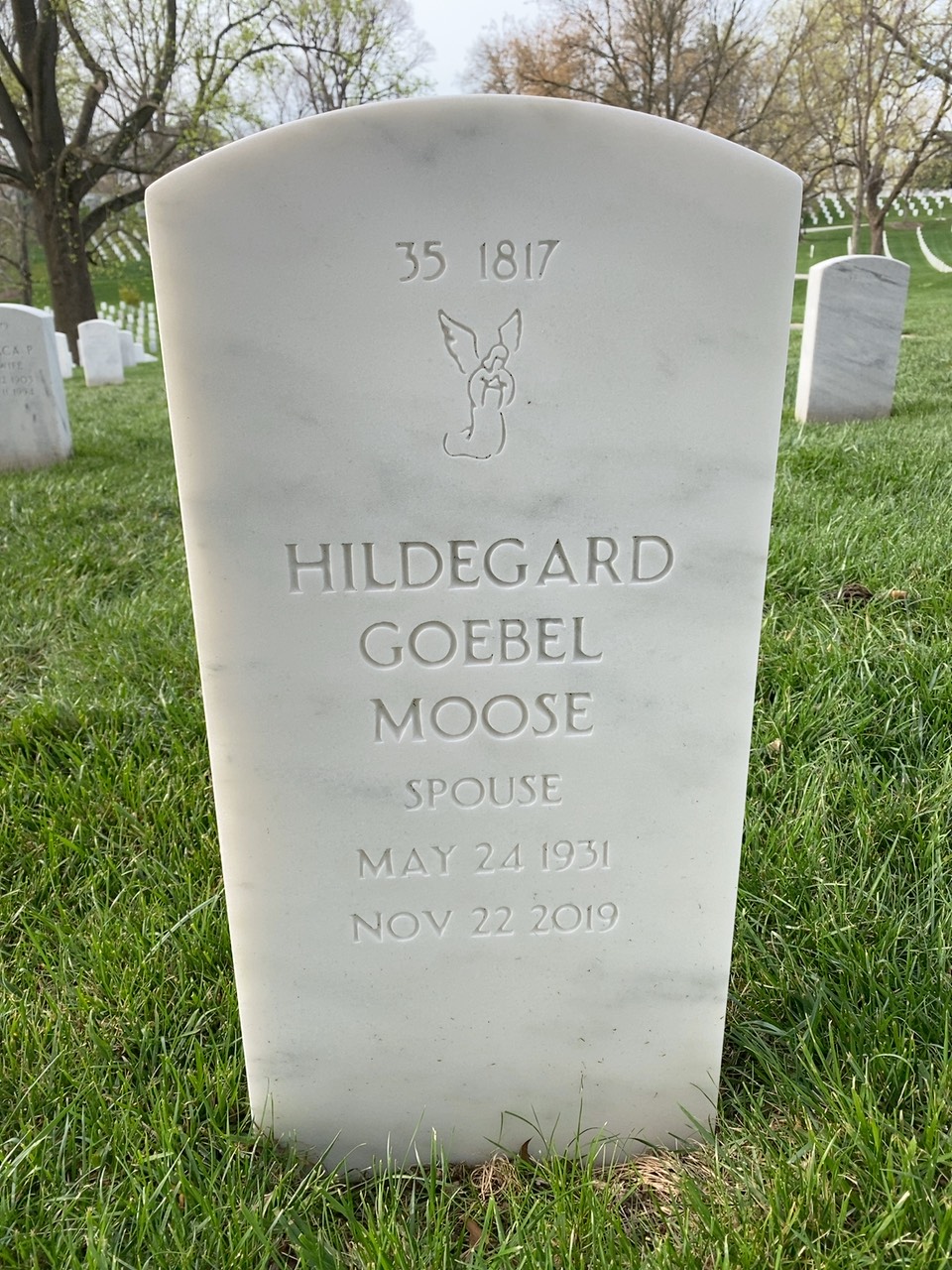 Back of headstone — John Moose