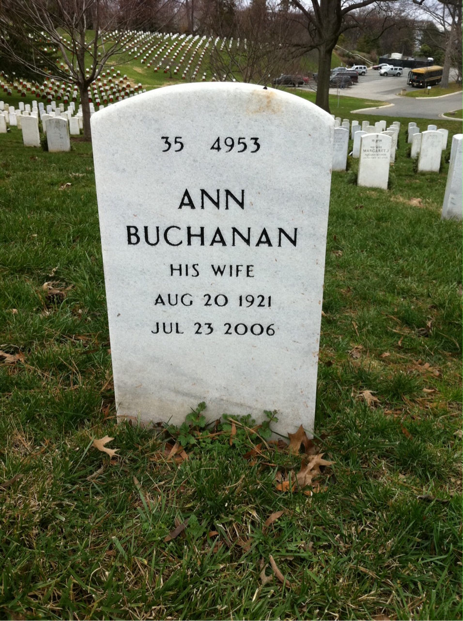 Back of headstone — Donald Regan