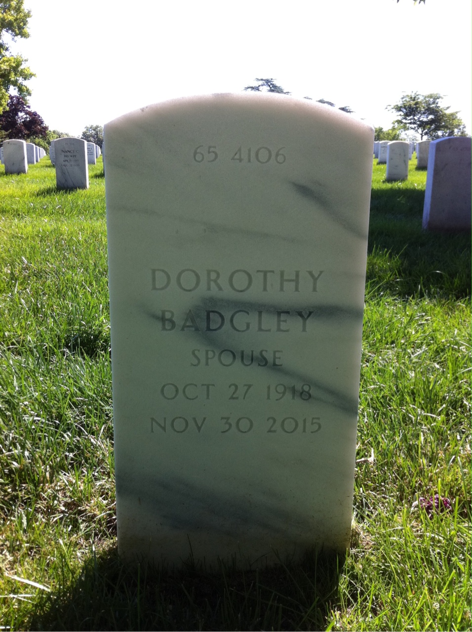 Back of headstone — Ariel Adams