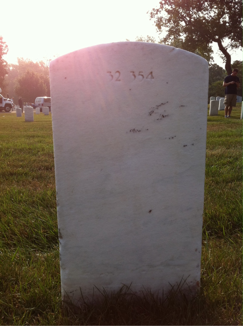 Back of headstone — Robert J Smith
