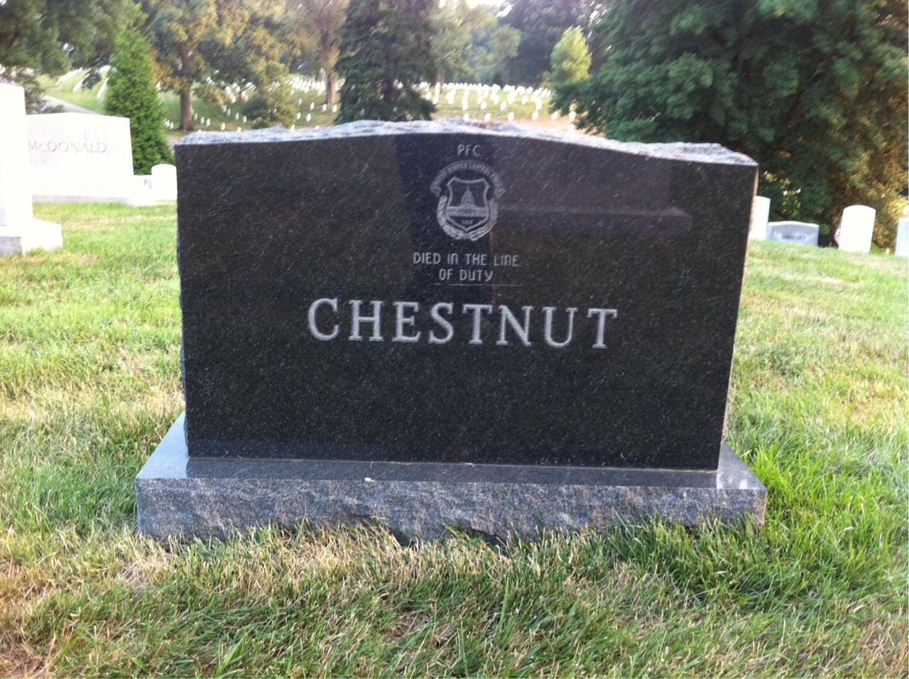 Jacob Joseph Chestnut headstone back