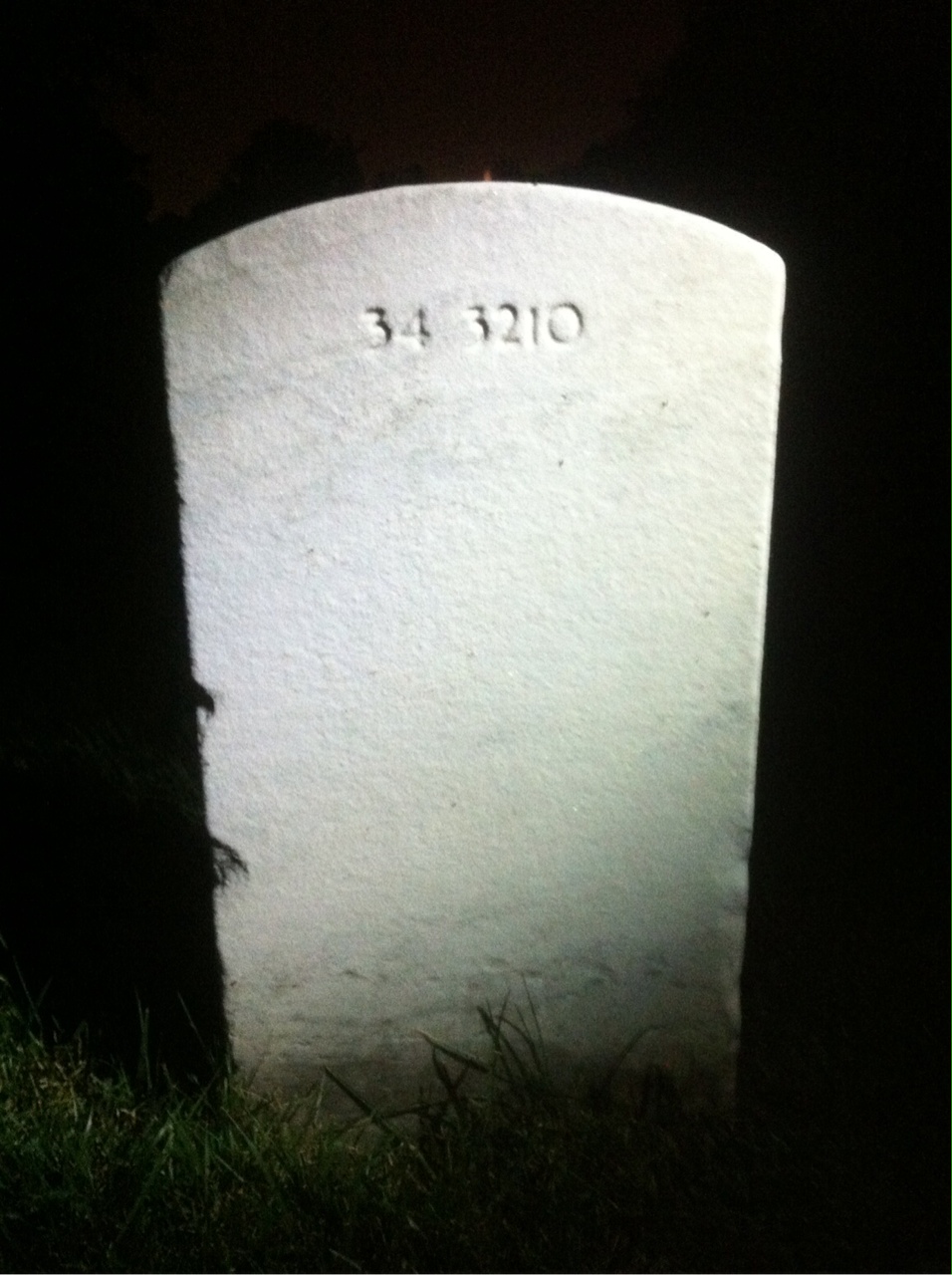 Back of headstone — George Adams