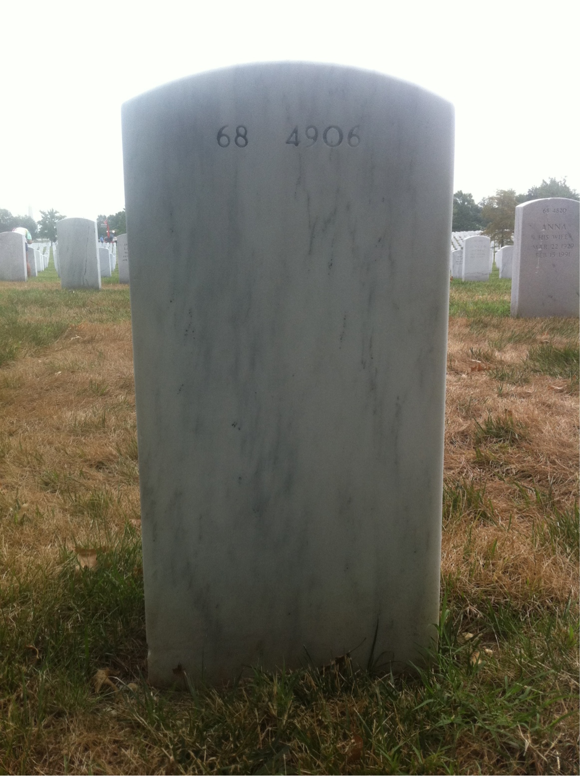 Back of headstone — Jerome Martin
