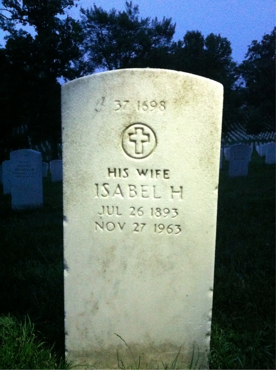 Back of headstone — Marshall Collins