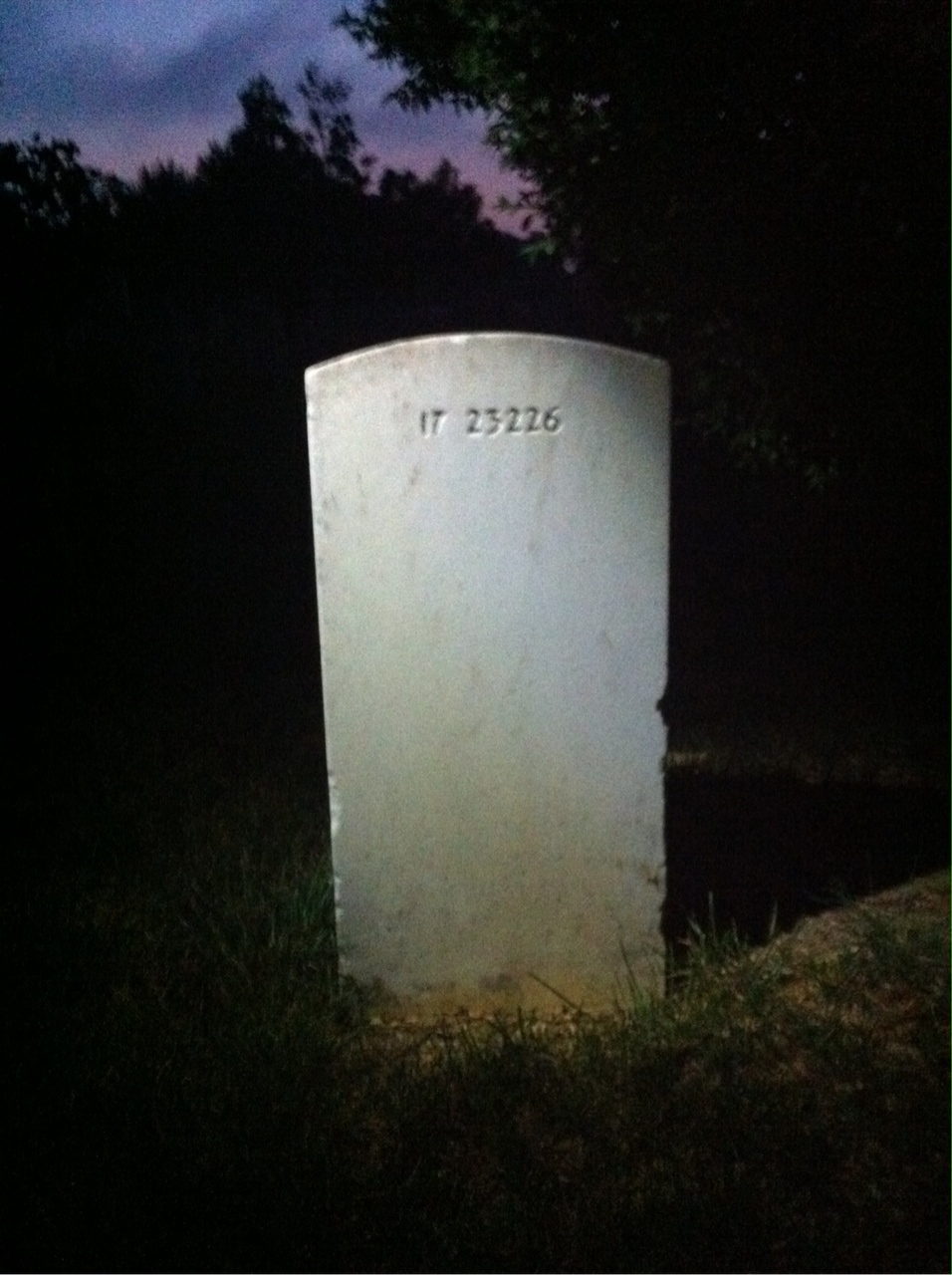 Back of headstone — Arthur Agnew