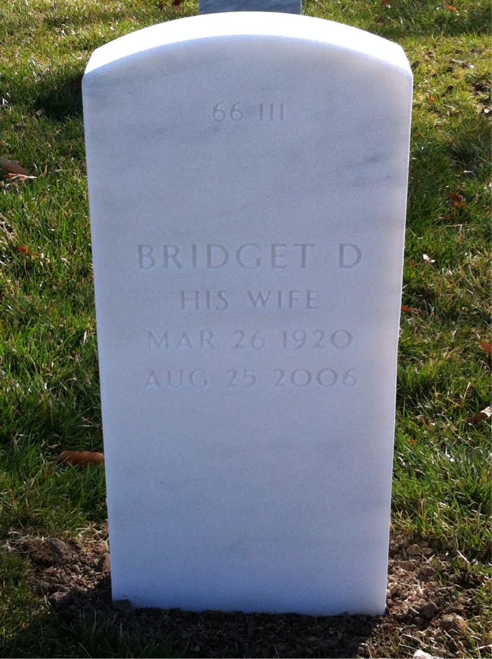Back of headstone — James Zidar