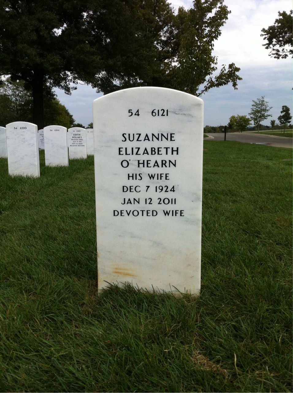 Back of headstone — Robert Mills