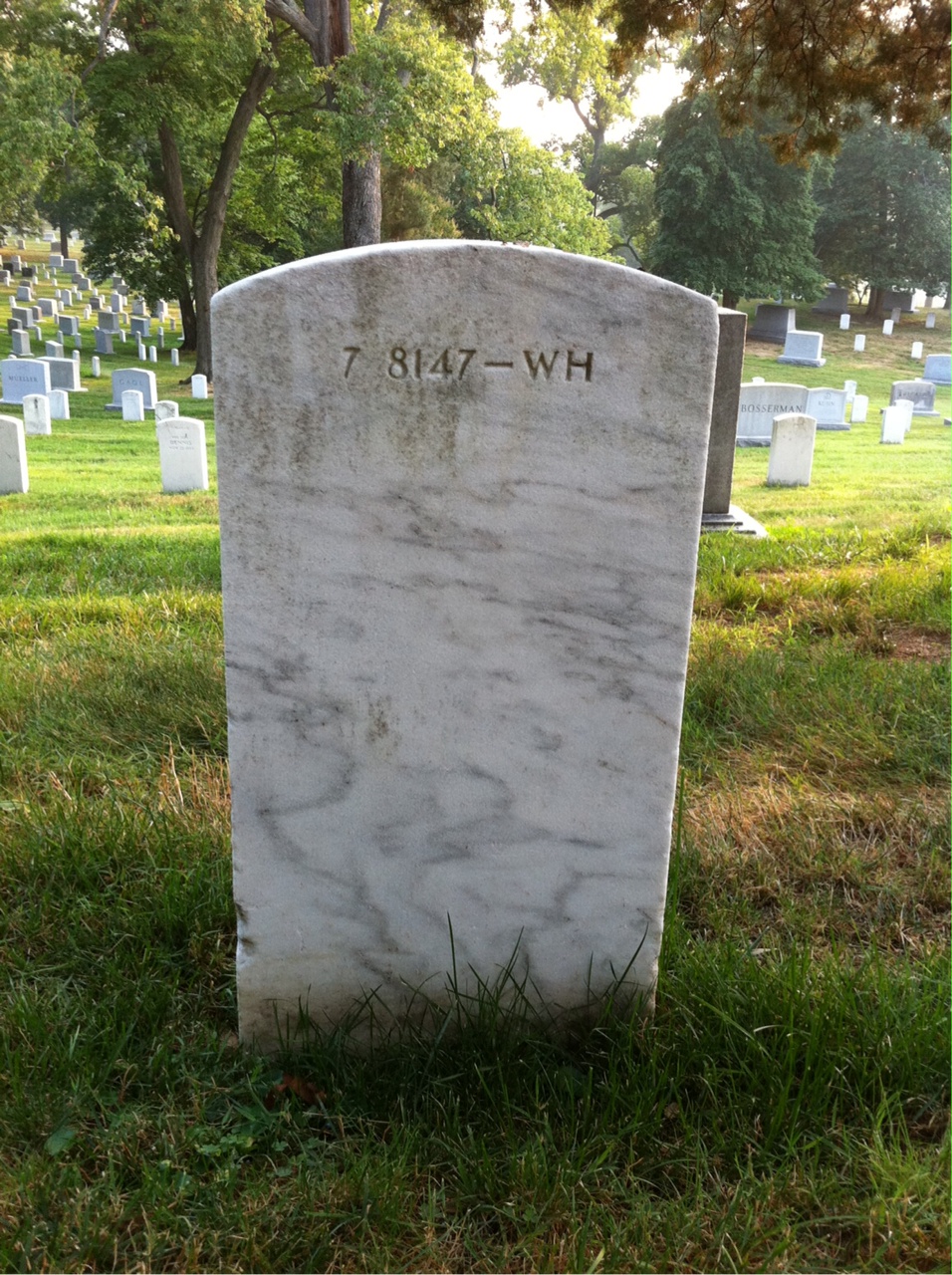 Back of headstone — William Brackett