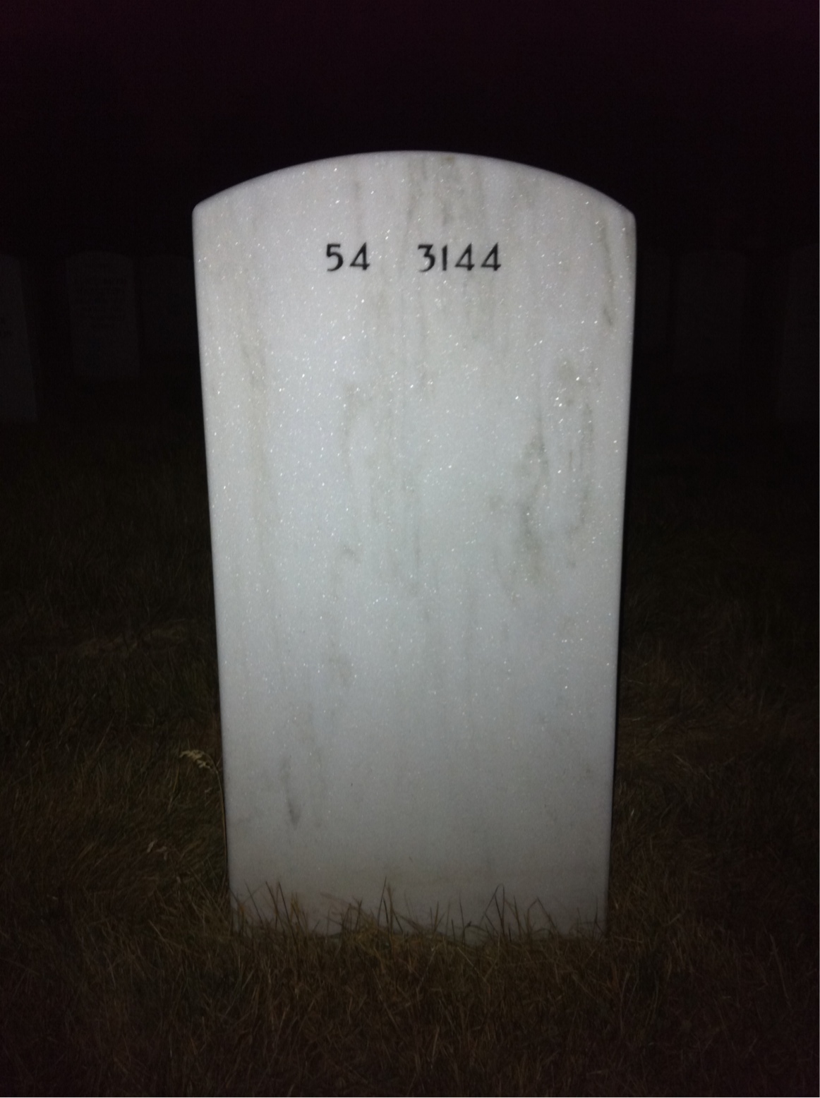 Back of headstone — Craig Sinske