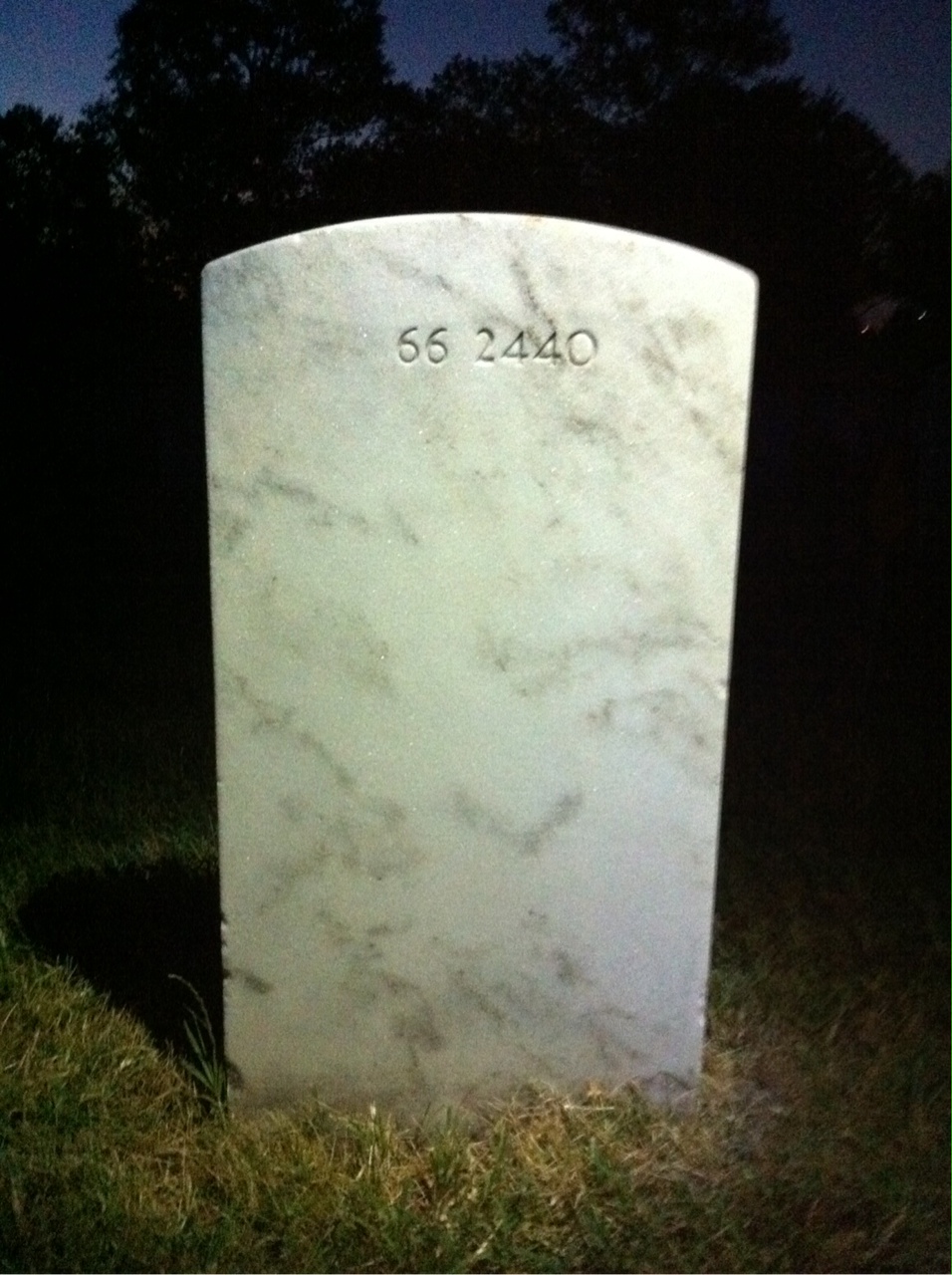 Back of headstone — William K Thomas