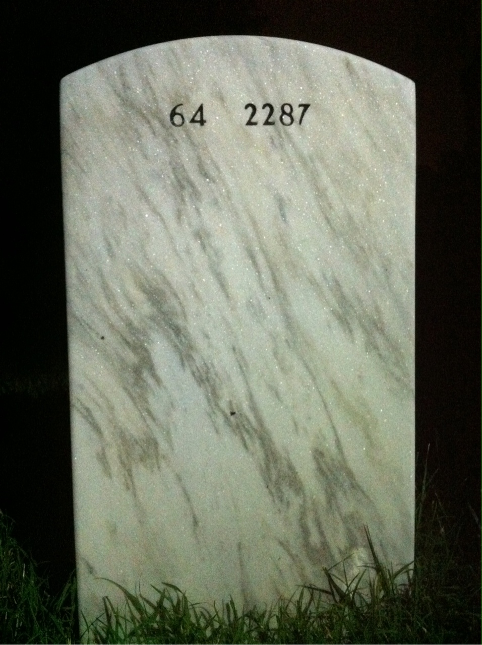 Back of headstone — James Wagner
