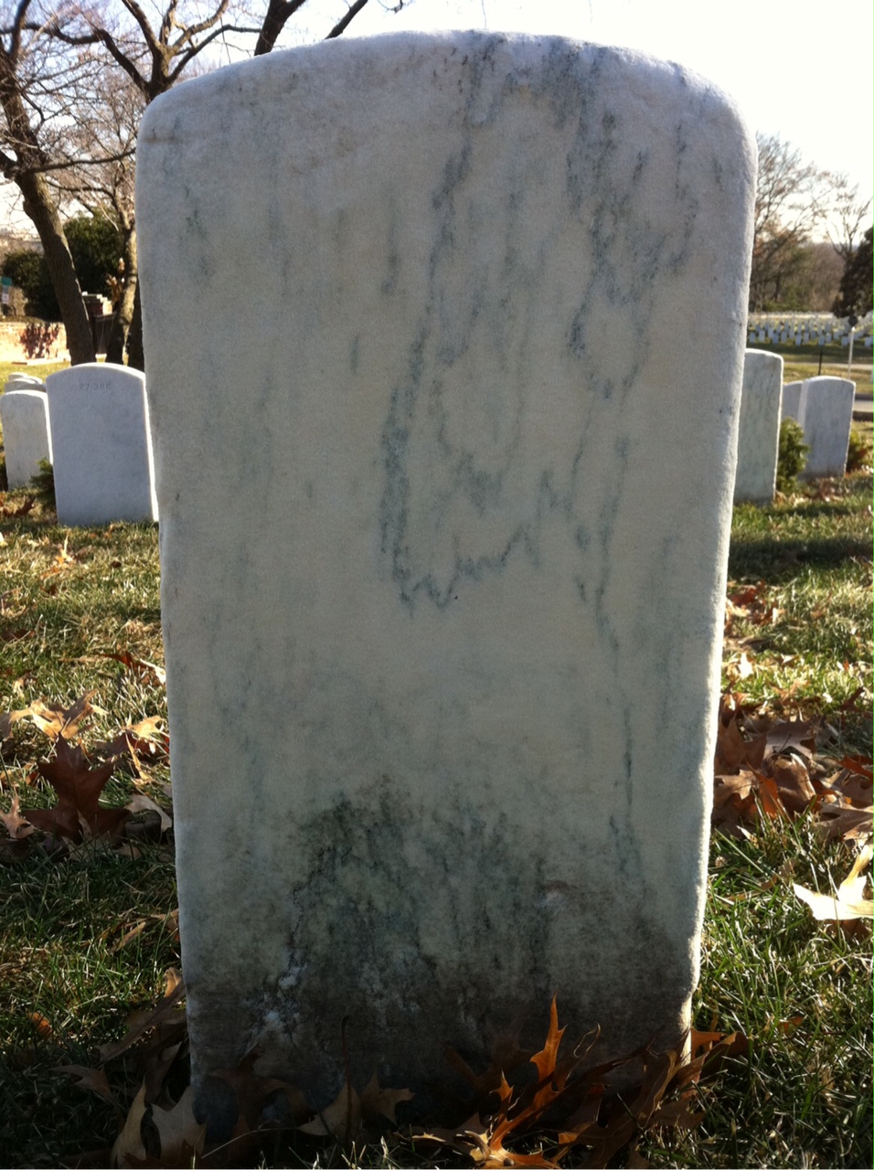 Back of headstone — John Adams