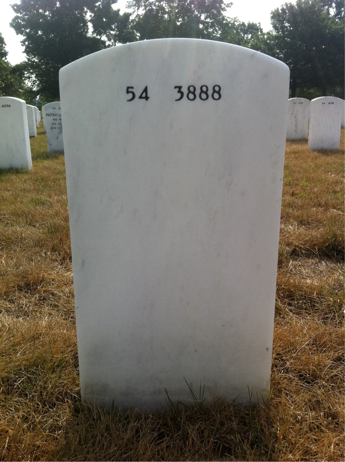 Back of headstone — Glen Arnold