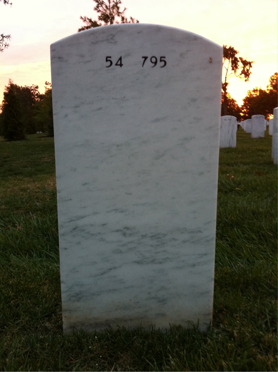 Back of headstone — Michael Brock