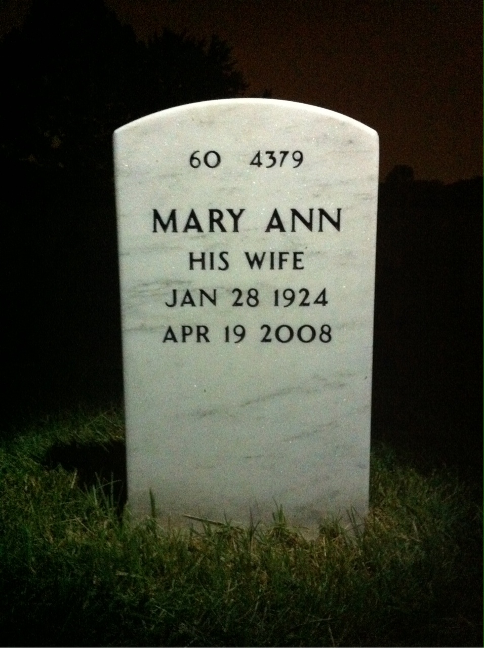 Back of headstone — Adam Klein