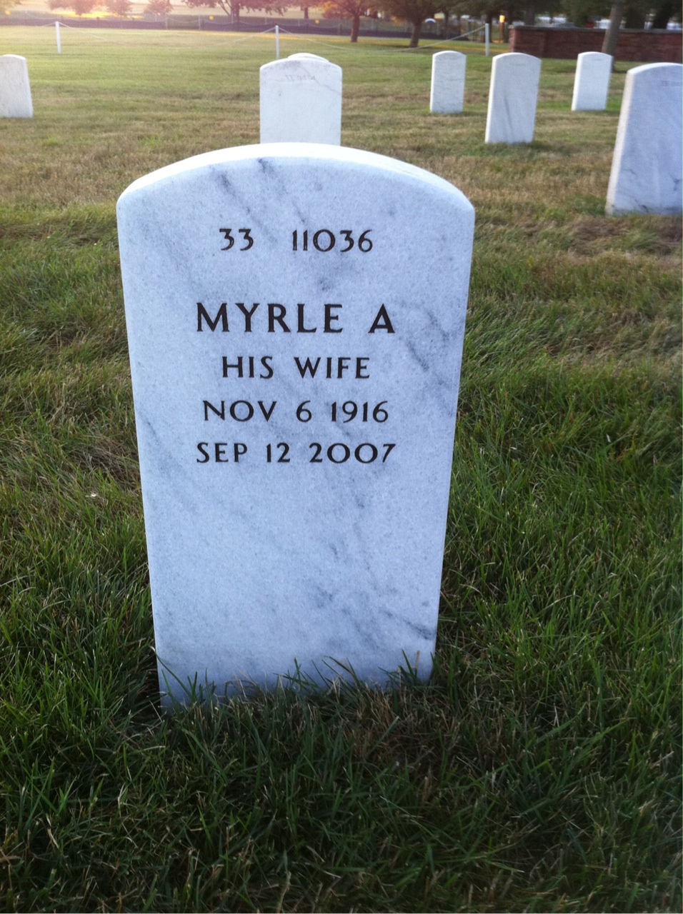 Back of headstone — Clarence Martin